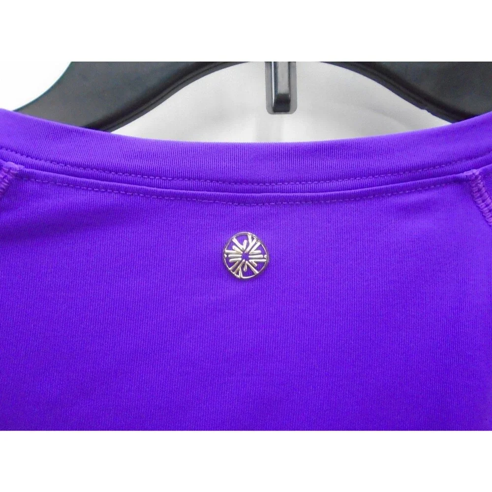 Lilly Pulitzer Kieran Luxletic Womens Size L Long Sleeve Purple Tie Front - Picture 12 of 14